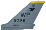 80 FS F-16C Tail Flash